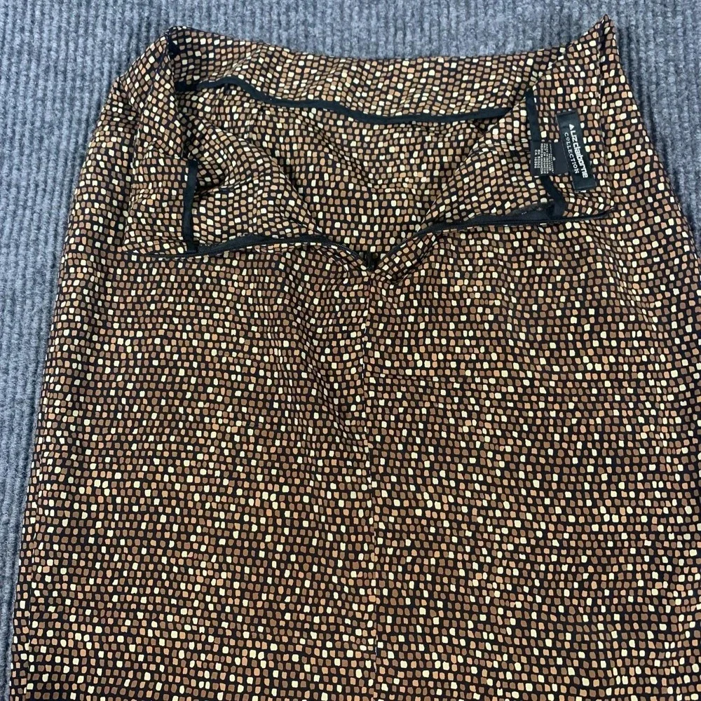 Liz Claiborne Skirt‎ Womens 4 Brown Lightweight Zip Up Short Abstract Y2K BOHO